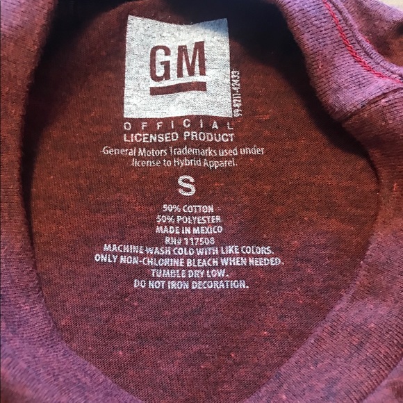 Maroon Chevrolet bow tie t-shirt. Sz. S - Picture 2 of 5